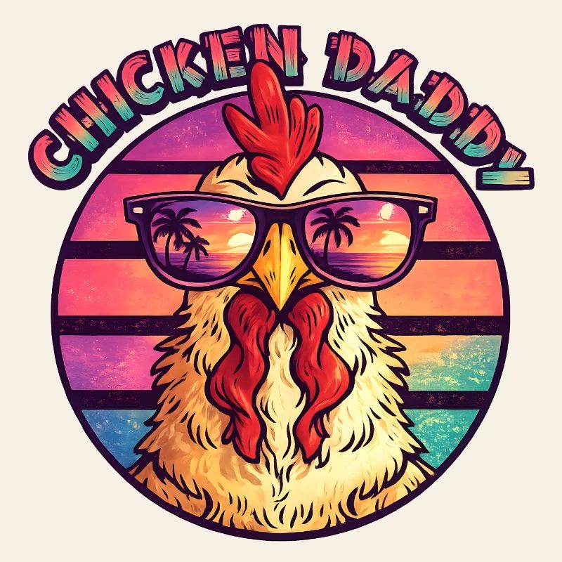 Chicken Daddy Retro Rooster Sunglasses Design