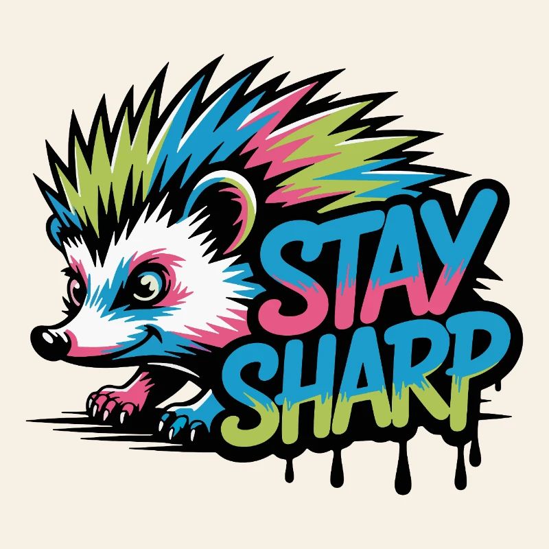 Stay Sharp Hedgehog Neon