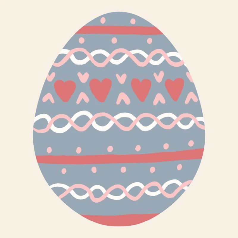 Pastel Hearts Egg Pattern