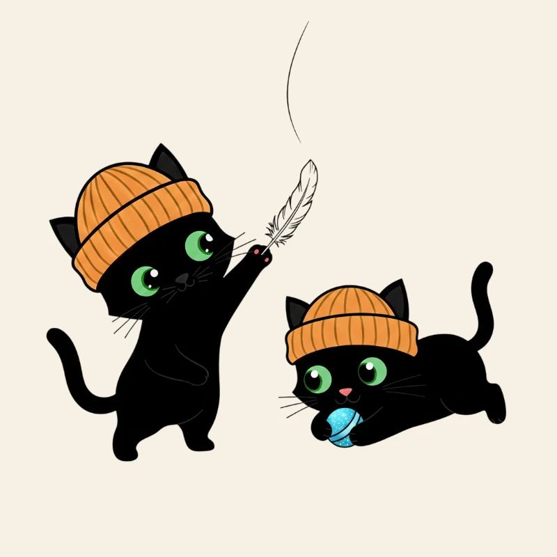 Two cute kittens playing. Unique.