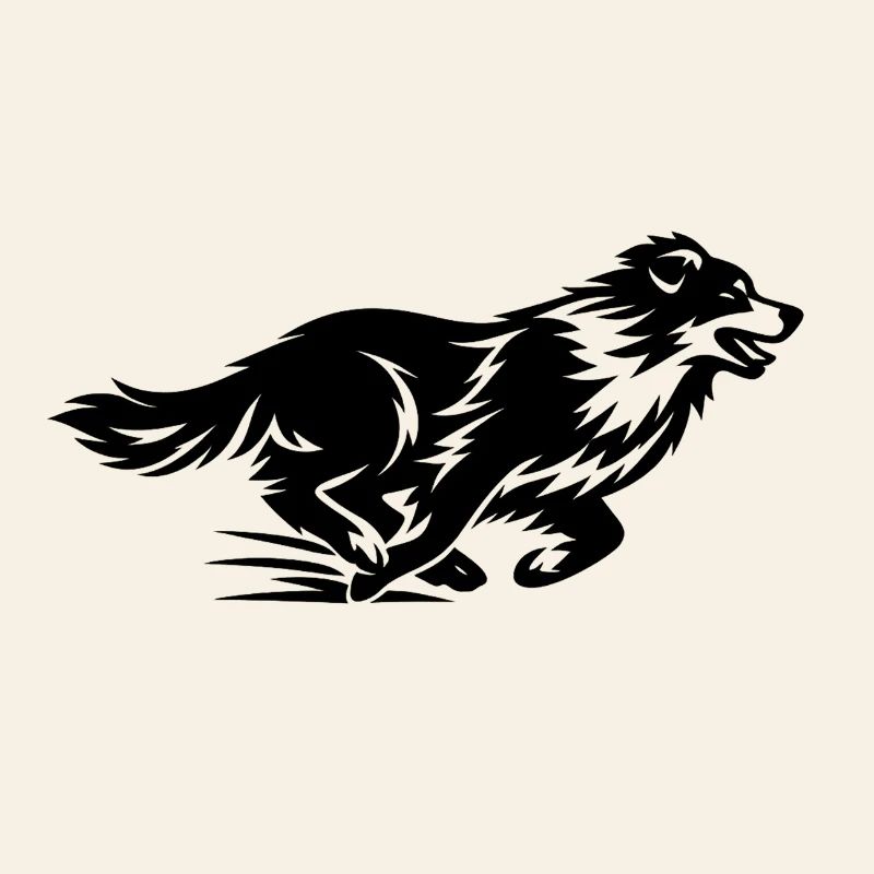 Running Border Collie Silhouette
