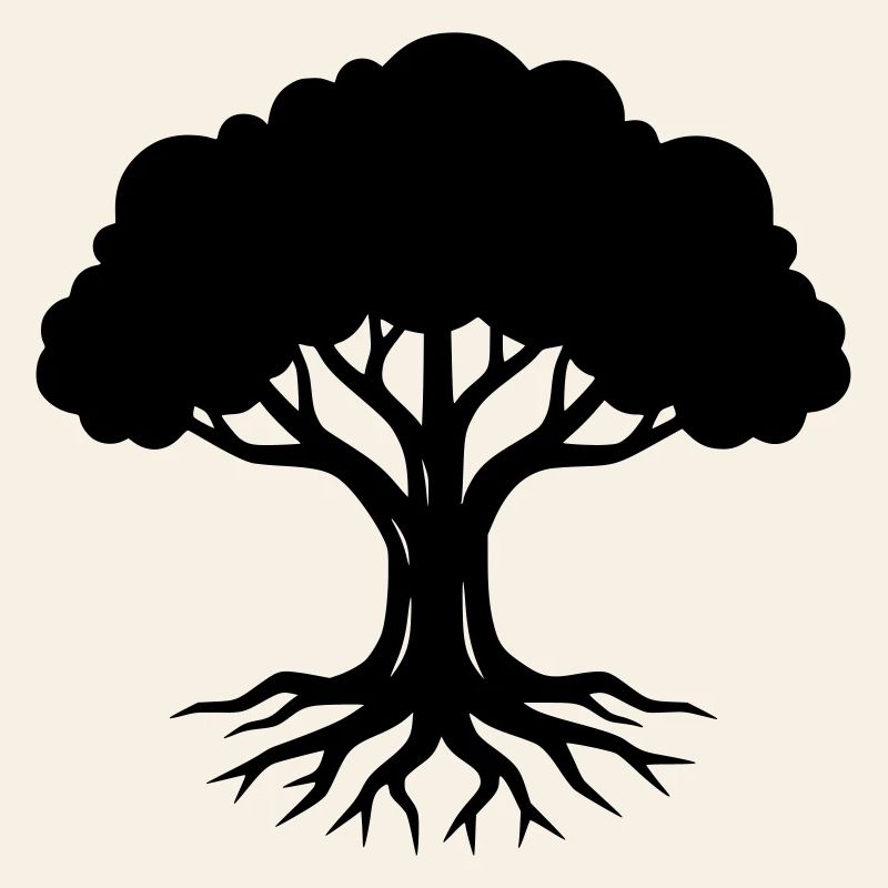 Tree Roots Silhouette Nature