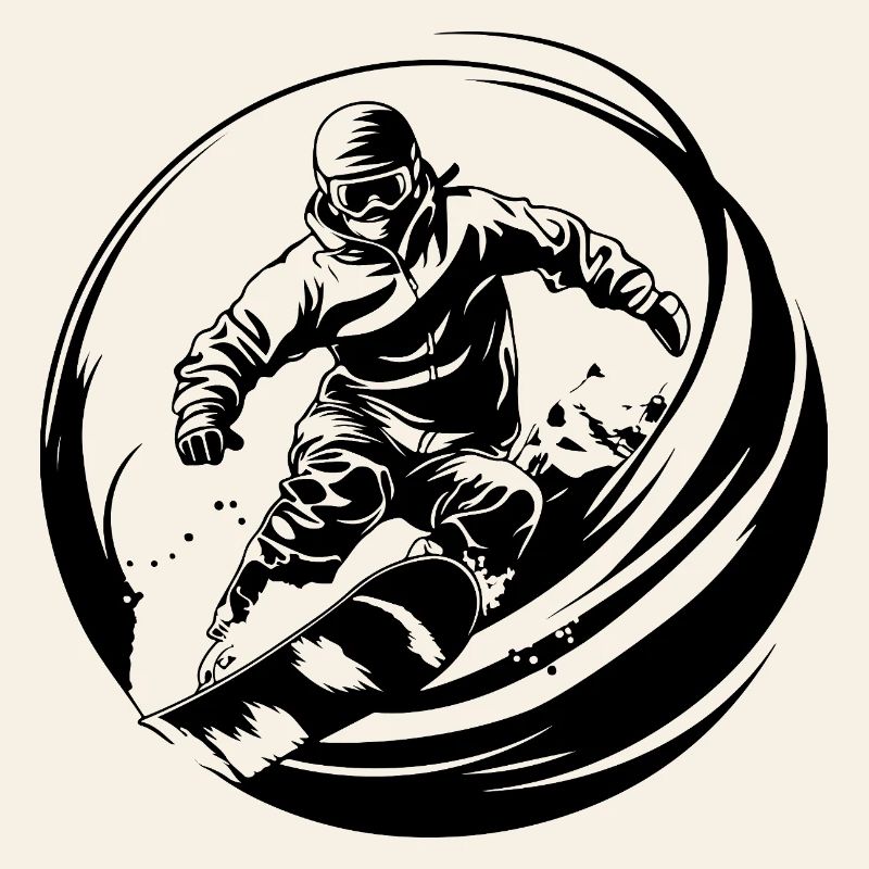 Snowboarding Mann Silhouette