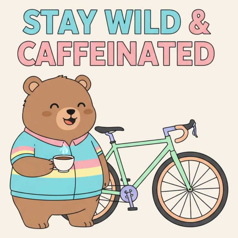 Stay Wild Caffeinated Bear Cycling