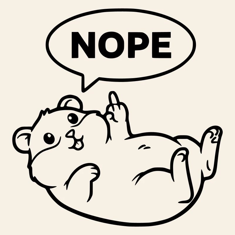 Hamster Mittelfinger Nope Lineart
