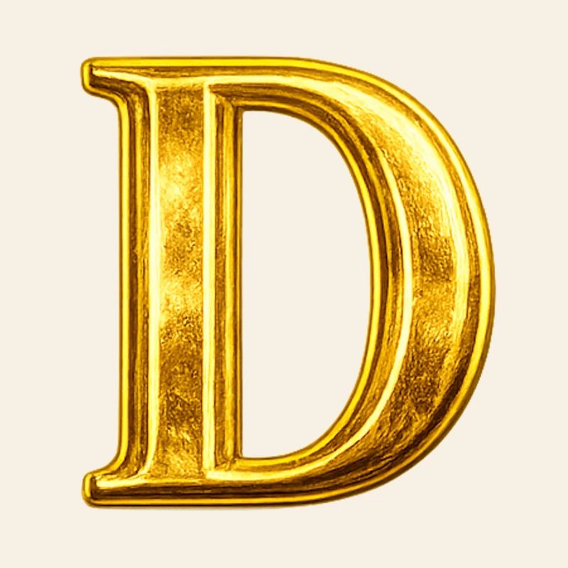 Goldenes D Monogramm