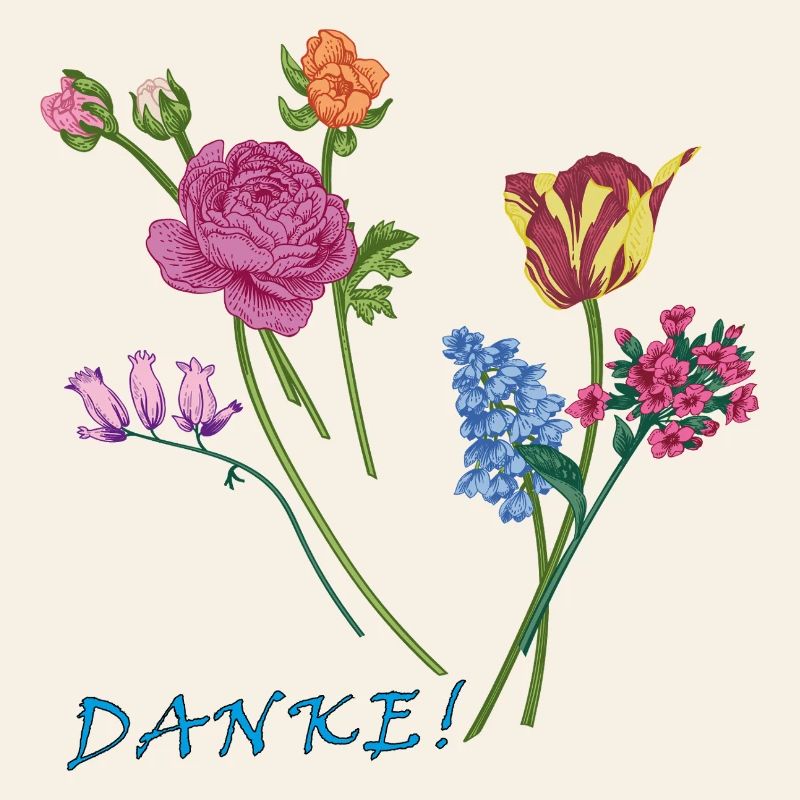 Danke mit einem Blumenstrauß 