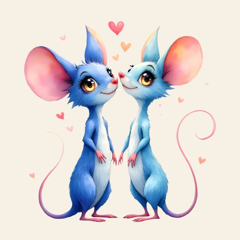 Blue mice in love