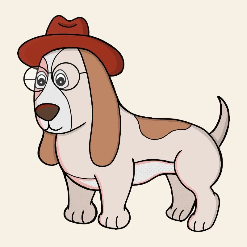 Glasses Beagle with Fedora