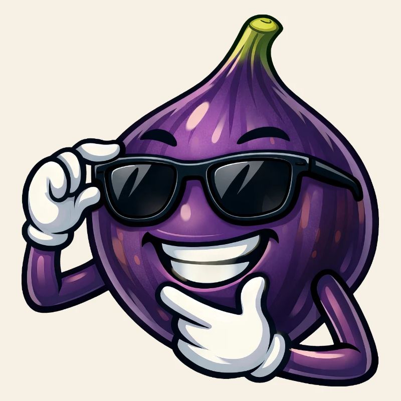 Dessin animé Fig Cool Fruit Summer Fruit