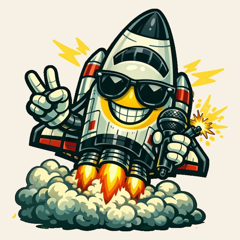 Space Rocket Duck mit Mikrofon