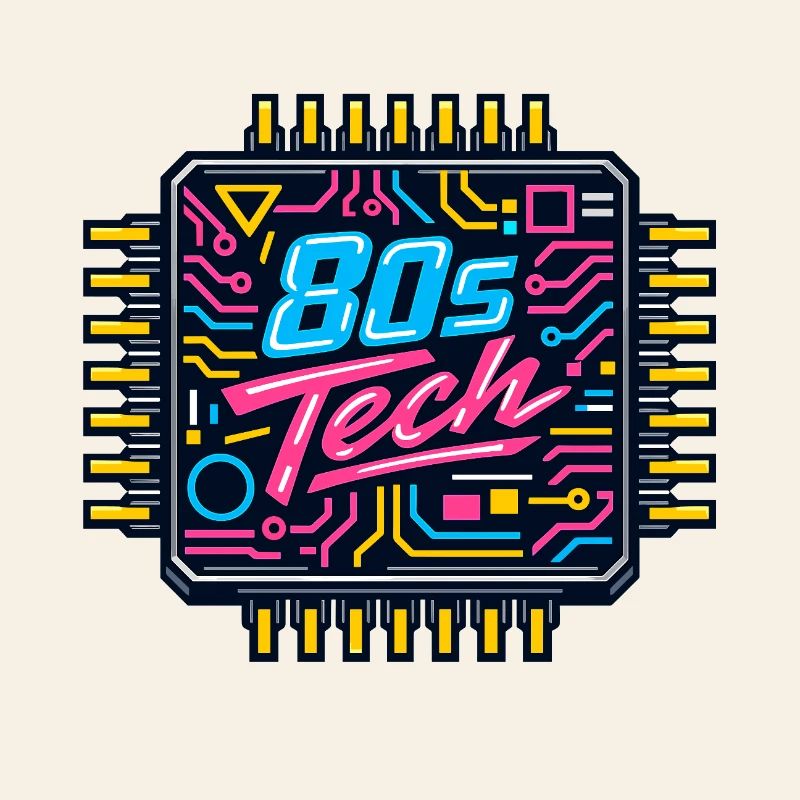 80s Tech Neon Chip