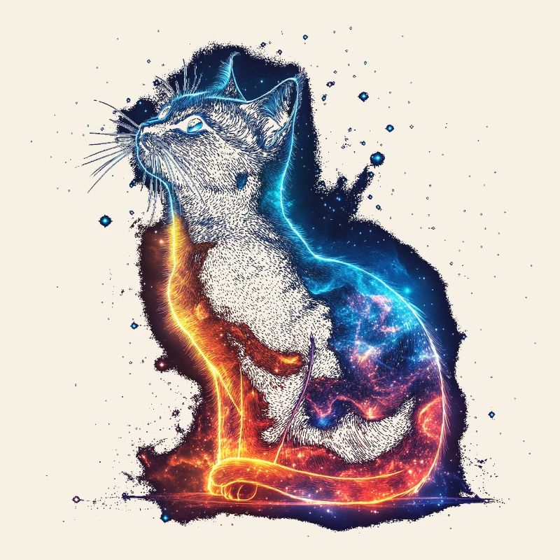Galaxy Cat Neon – Chat Cosmique de l’Espace