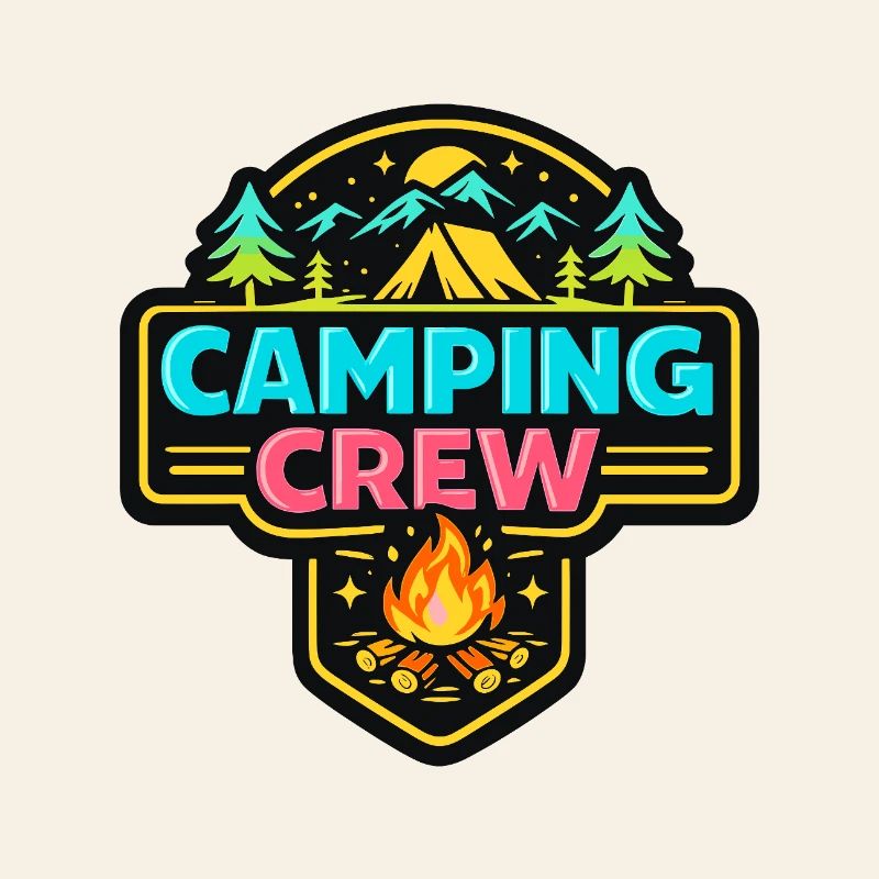 Camping Crew Abzeichen Neon