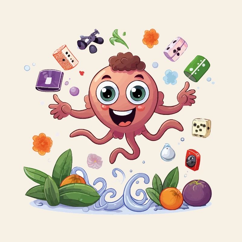 Colorful fruit squid