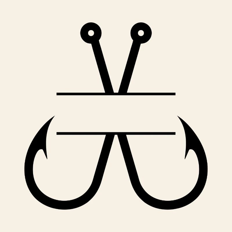 Monogramme du nom de l’hameçon à pêche