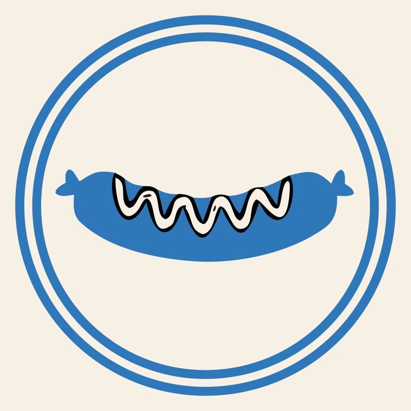 Bratwurst Sausage Circle Emblem