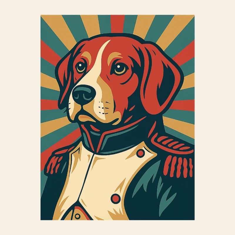 Hund General Retro Poster Stil Vintage Design