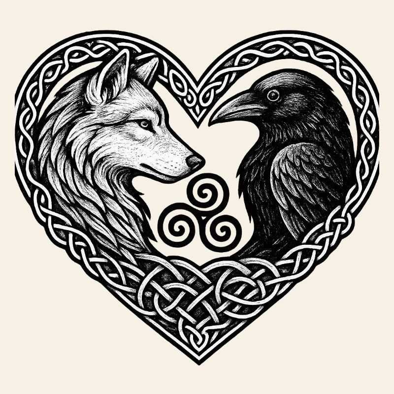 Celtic Heart: Wolf and Crow