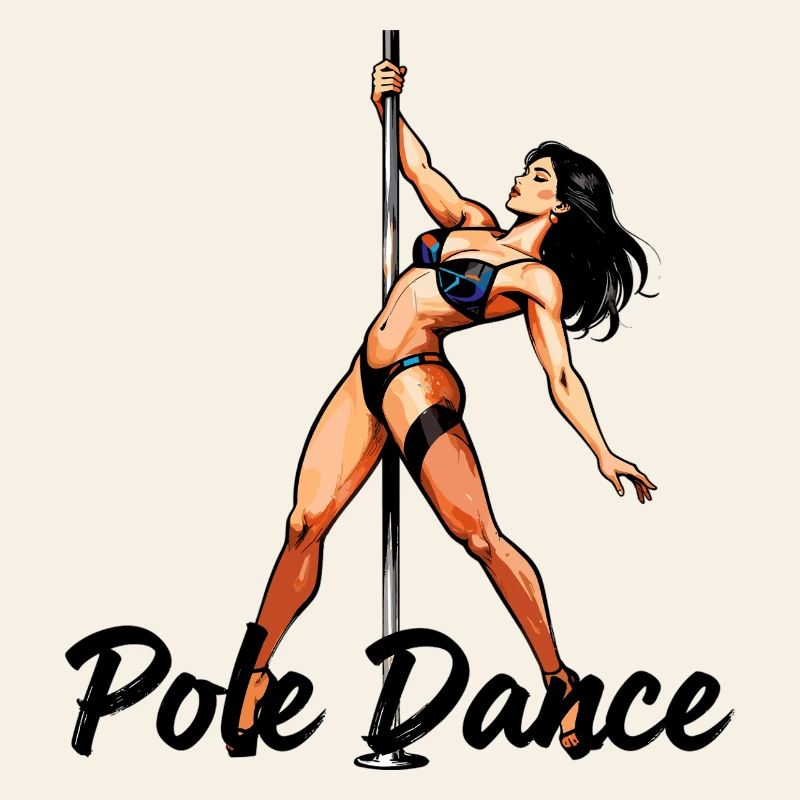 Pole Dance Silhouette – Elegant Pin-Up Art