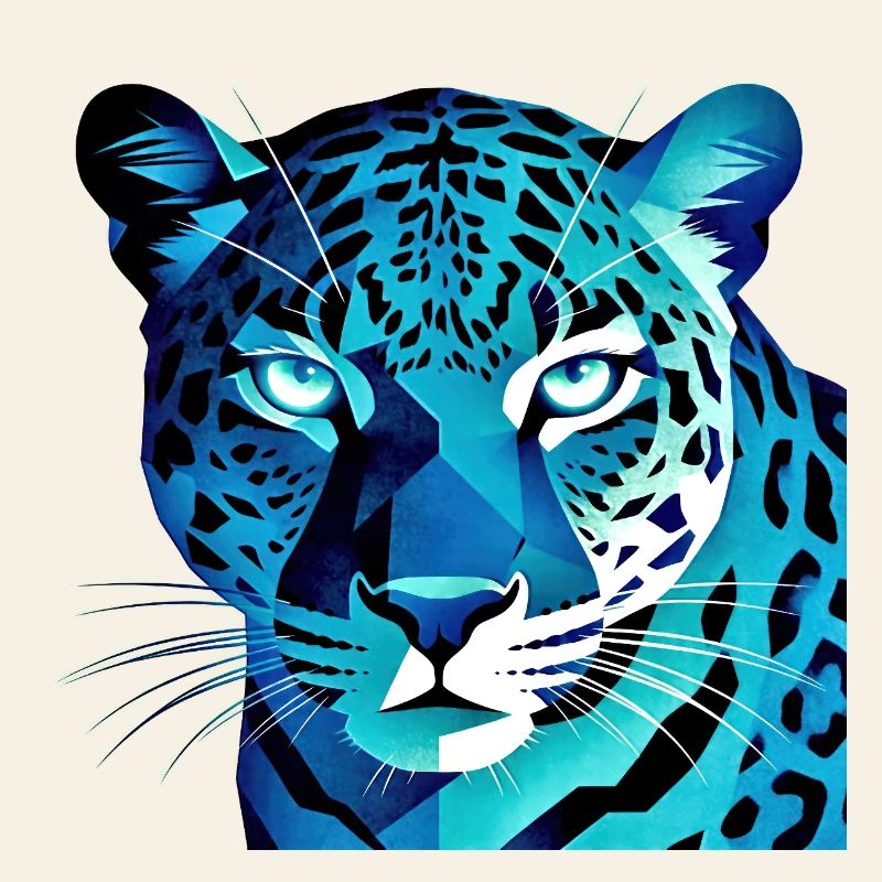 Fluoreszierender geometrischer Blauer Leopard