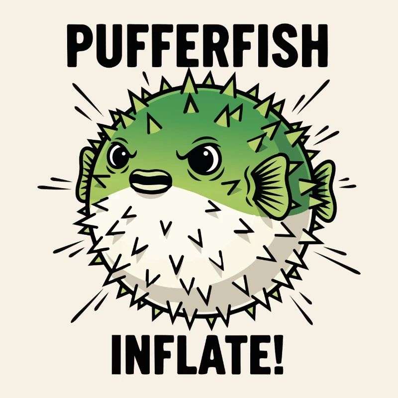 Poisson Globe Danger Inflate Pufferfish Noir