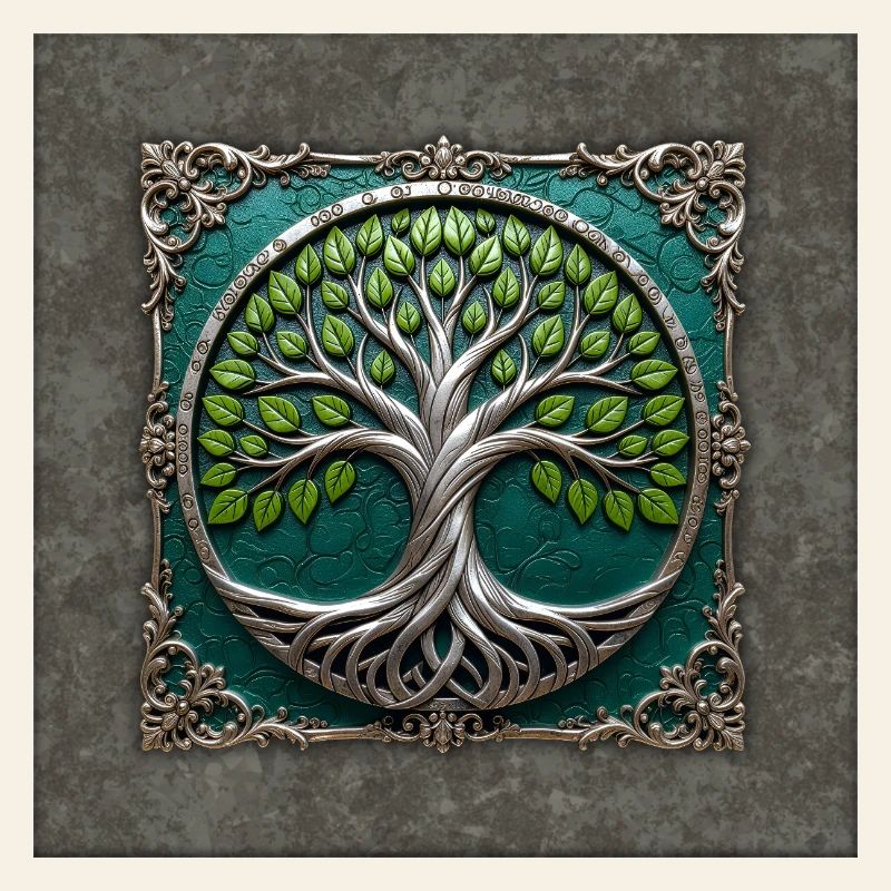 Arbre de Vie Circulaire d’Argent