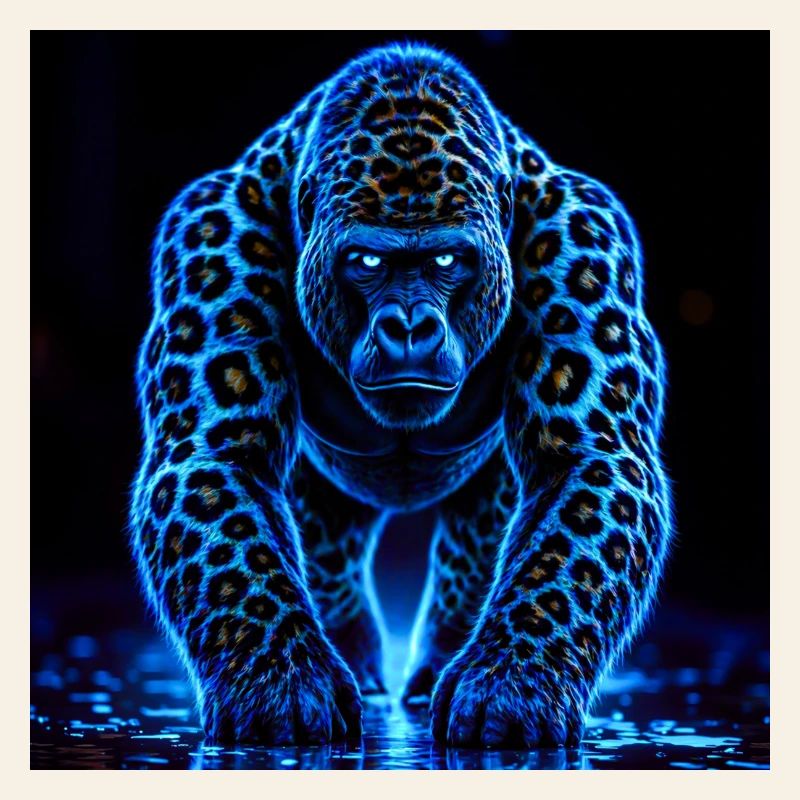 Neon Emperor Gorilla with Leopard Pattern
