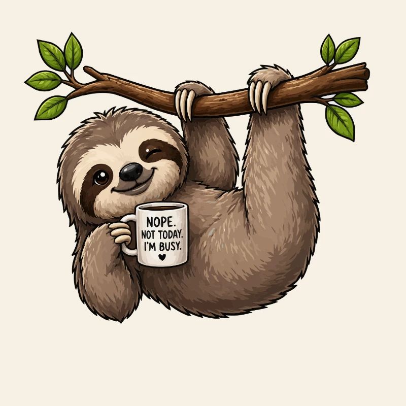 Lazy Sloth Coffee Break