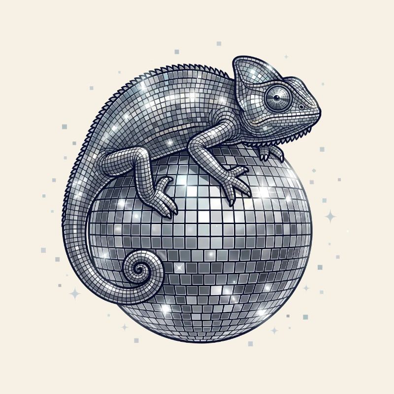 Caméléon sur la boule disco