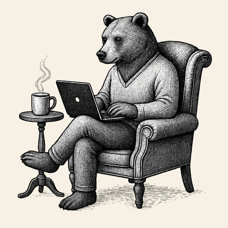 Bear CEO Laptop Lounge
