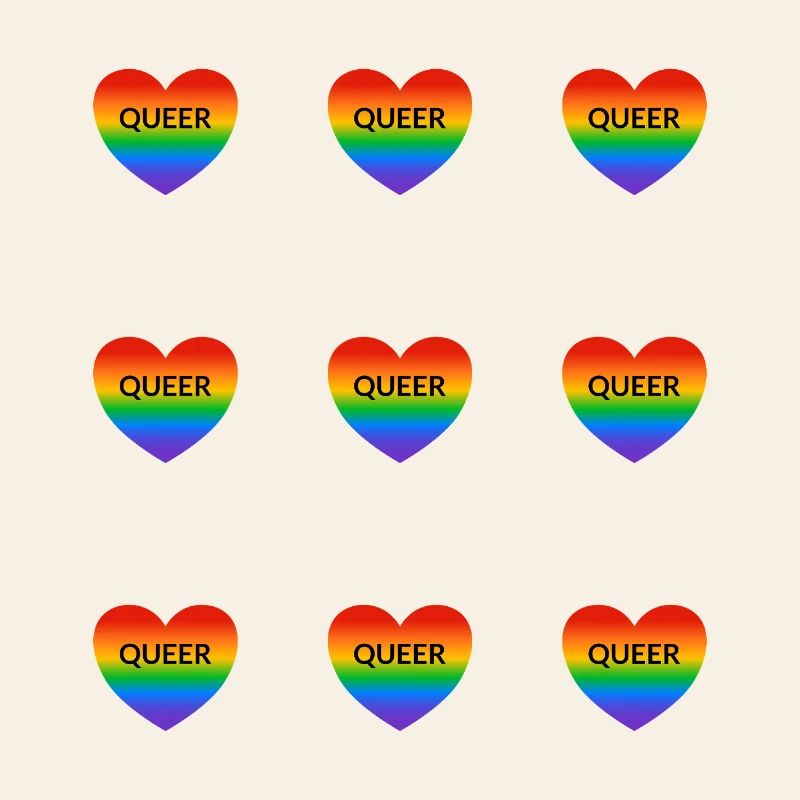 Queer Rainbow Hearts Pattern