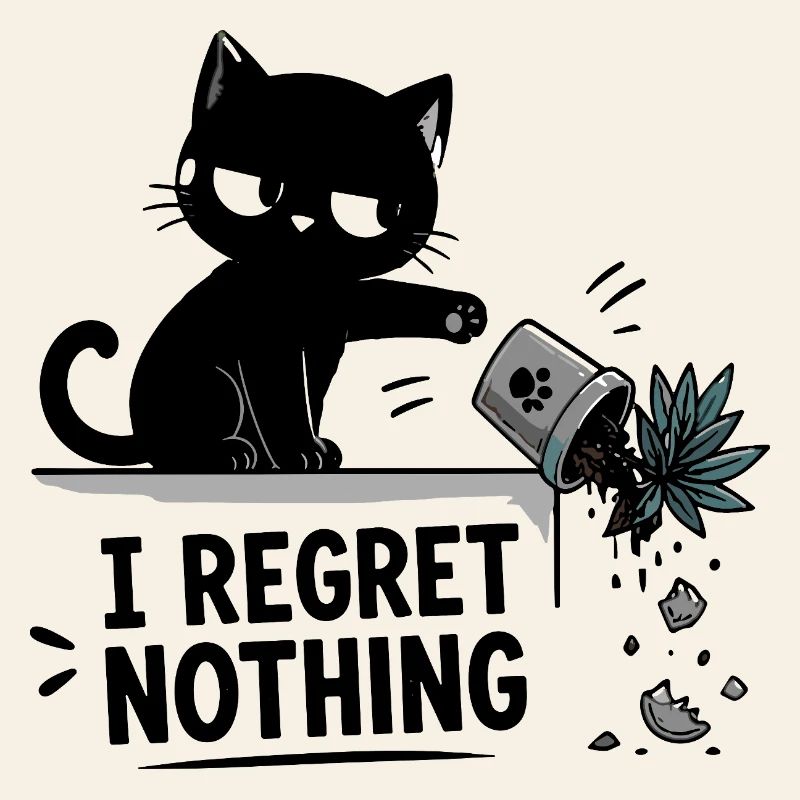 I Regret Nothing Funny Black Cat Crashes