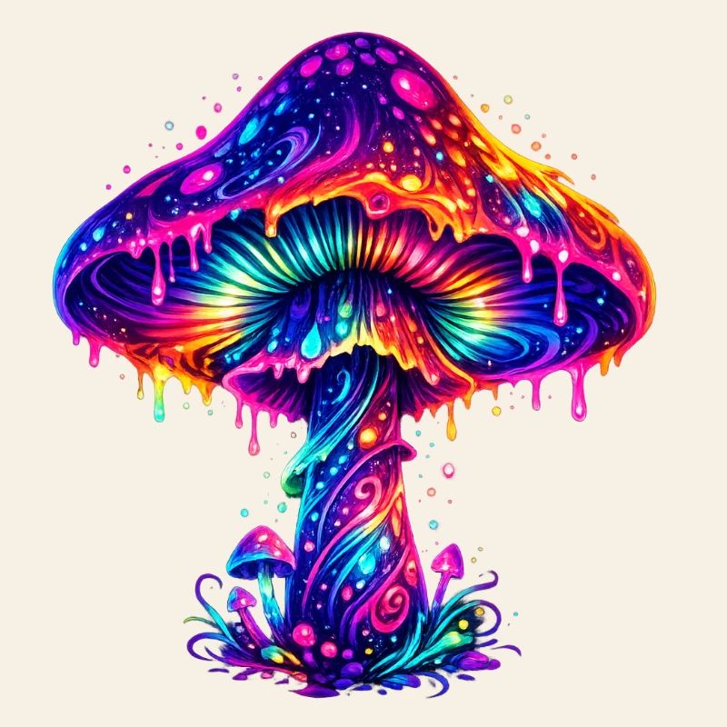 Champignon arc-en-ciel psychédélique