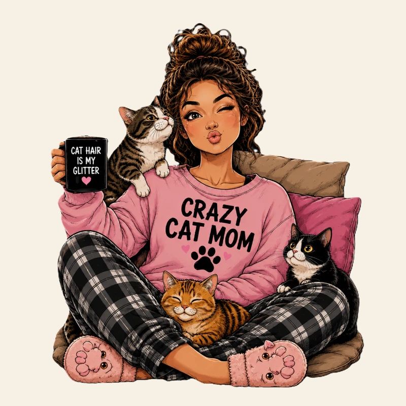 Crazy Cat Mom Cuddle Design
