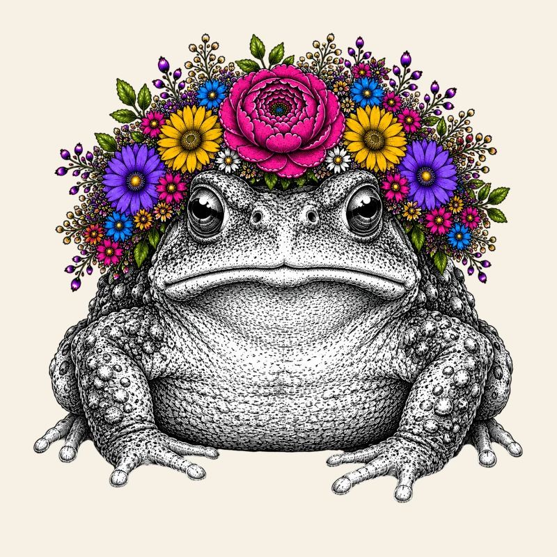 Toad with flower crown