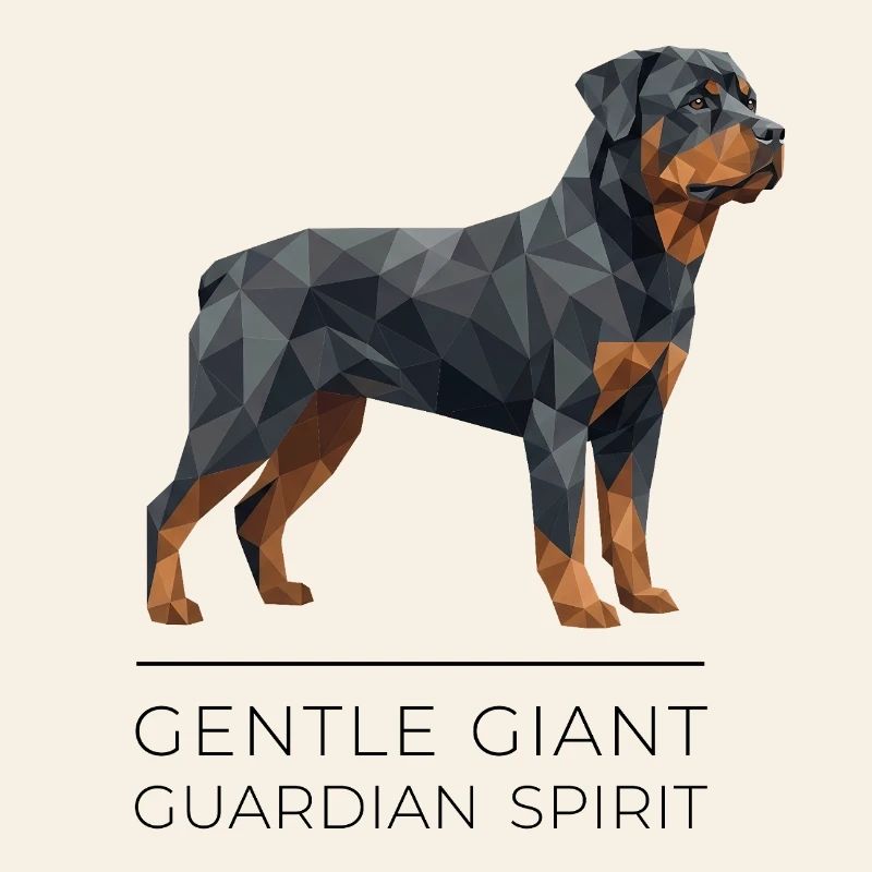 Rottweiler Low-Poly Art - Gentle giant