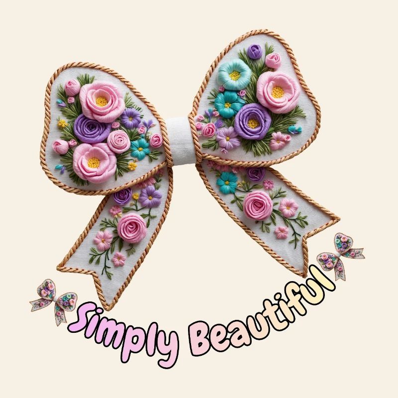Bestickte florale Fliege – Romantischer Stil