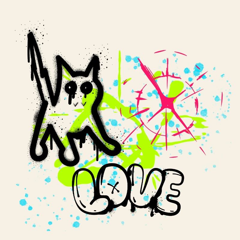 Neon Graffiti Splatter Muster
