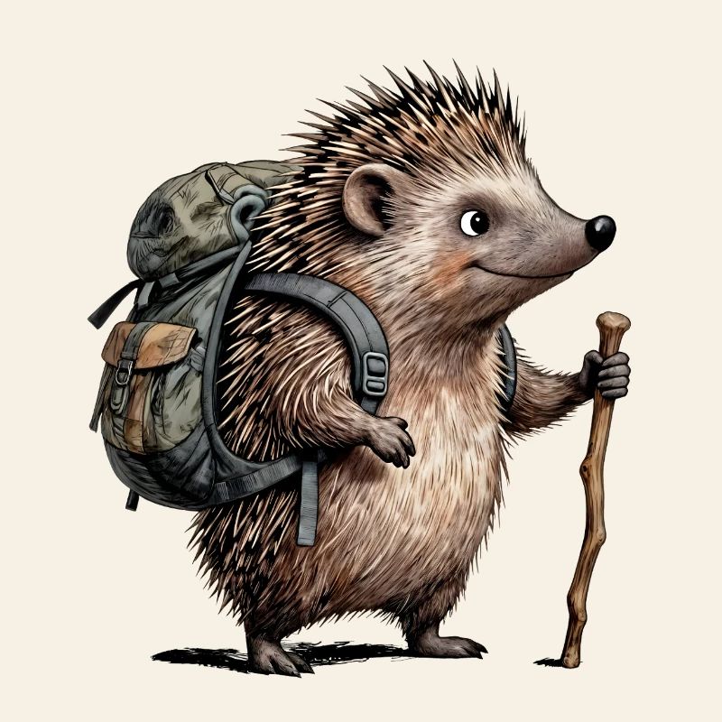 Wanderigel mit Rucksack