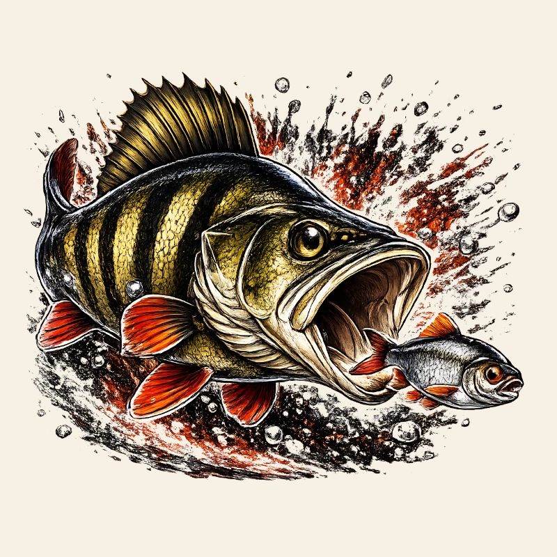 Explosives Barsch-Raubtierfisch-Design
