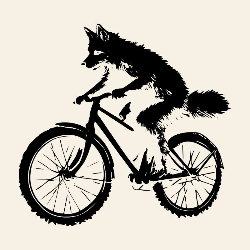 Funny Bicycle Fox