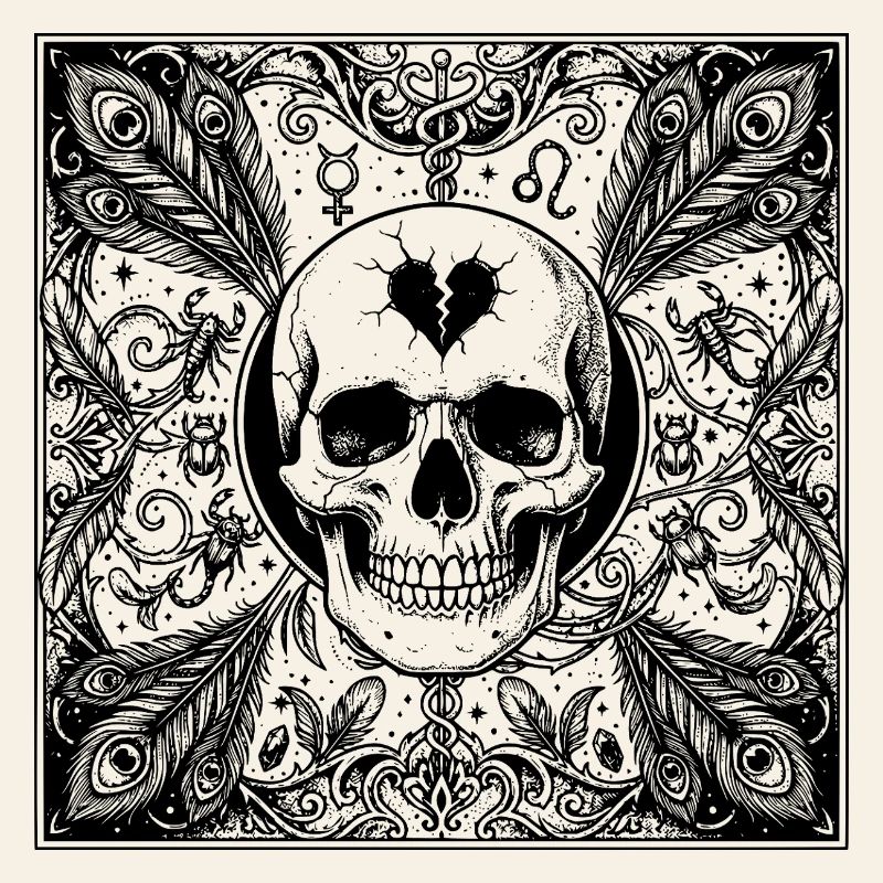 Gothic Scorpio Skull Occult Design