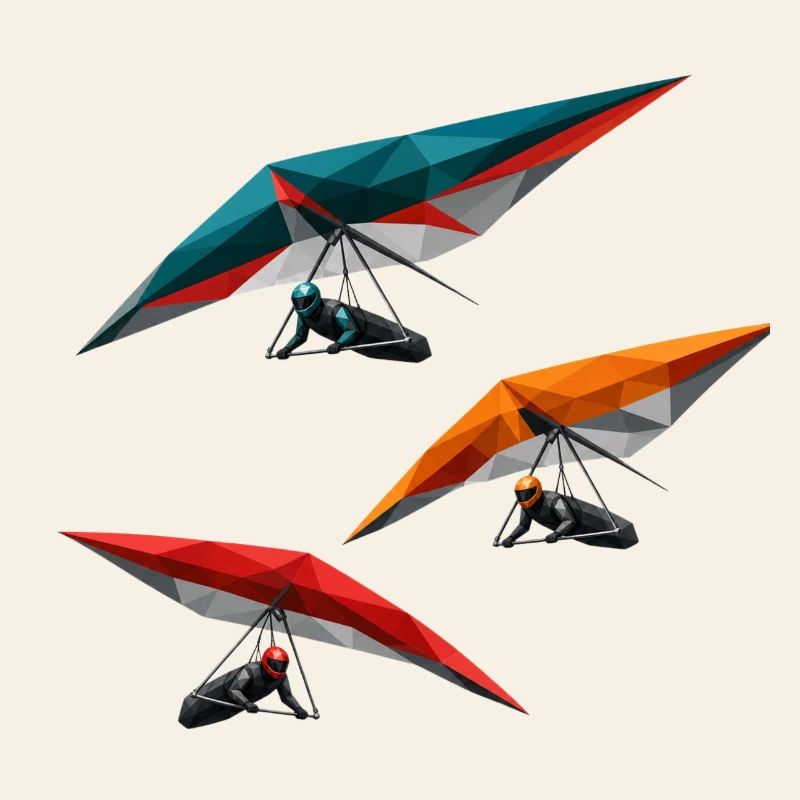 Trio polygonal des deltaplanes