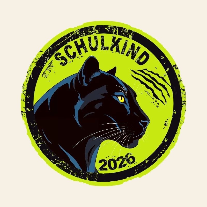Schwarzer Panther Schulkind 2026 Einschulung Cool