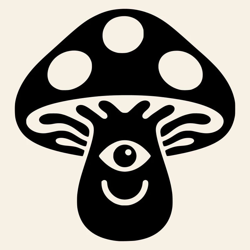 Champignon psychédélique avec motif œil