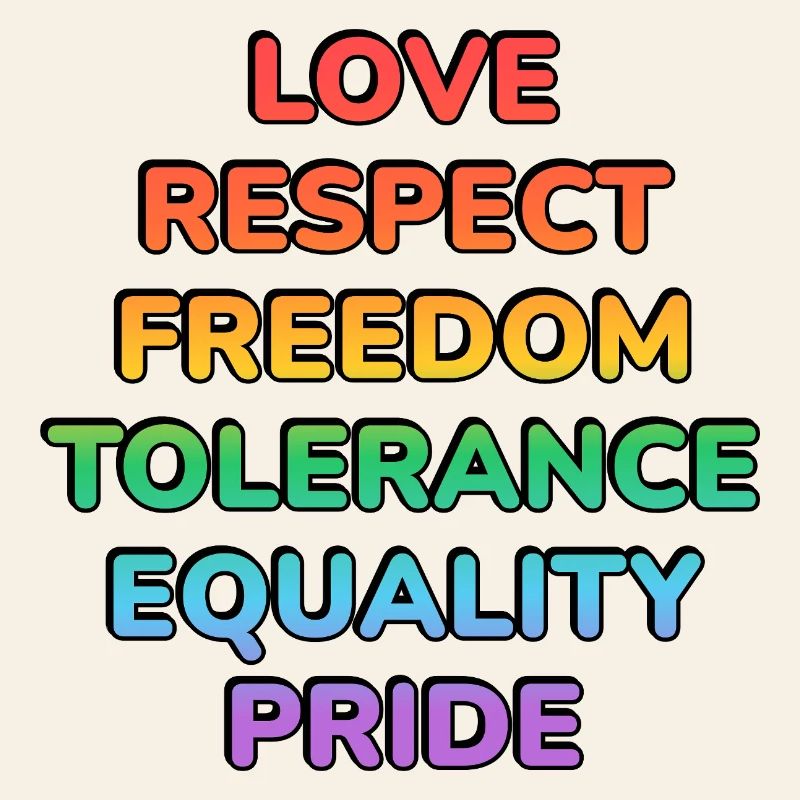 Pride Values Regenbogentext