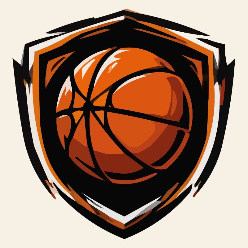 Basketball Shield Emblem Orange