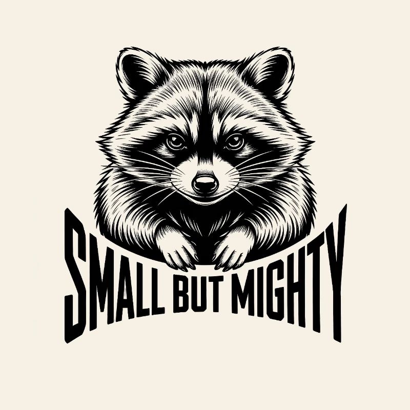Waschbär Small But Mighty Spruch Trash Panda
