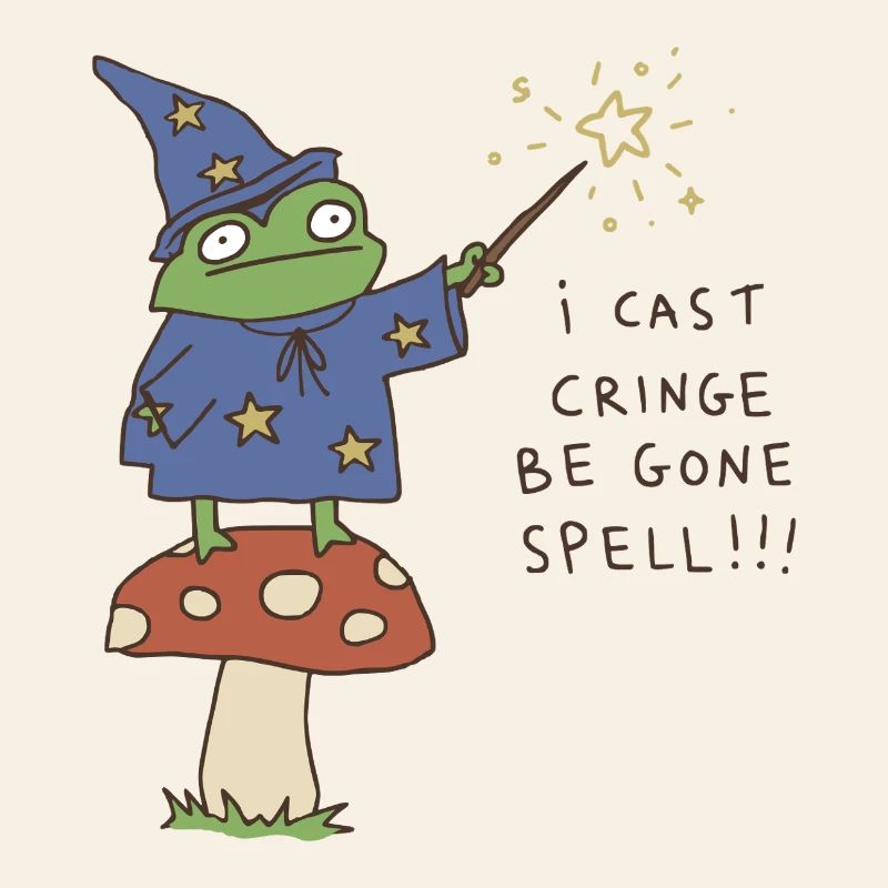I Cast Be Gone Spell Funny Frog Wizard 